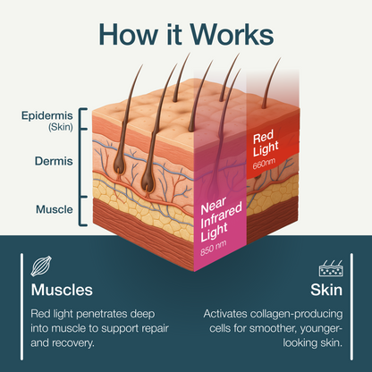 MyHalos Medical-Grade Red Light Therapy Panel with Stand