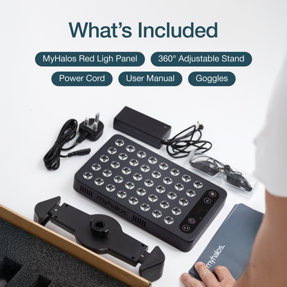 MyHalos Medical-Grade Red Light Therapy Panel with Stand