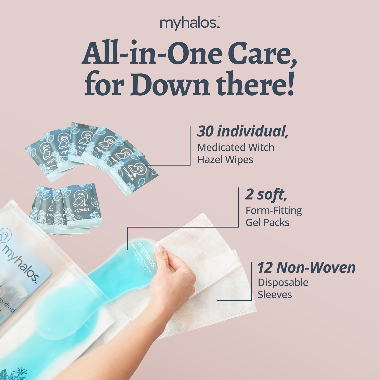 Perineal Gel Pack and Witch Hazel Wipe Pack